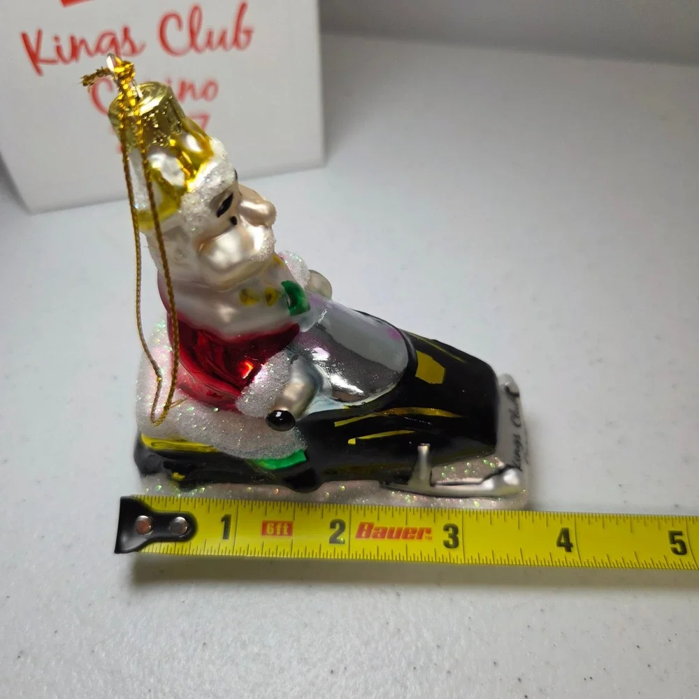 Kings Club Casino 2007 Snowmobile King Glass Christmas Ornament Bay Mills MI